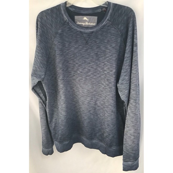 Tommy Bahama Crewneck Long Sleeve Cotton Shirt Blue Size XL - Picture 1 of 6